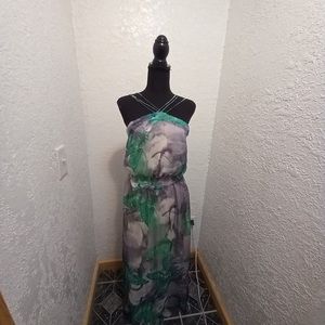 White and green dress